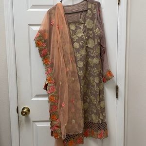 Pakistani Outfit with floral detail